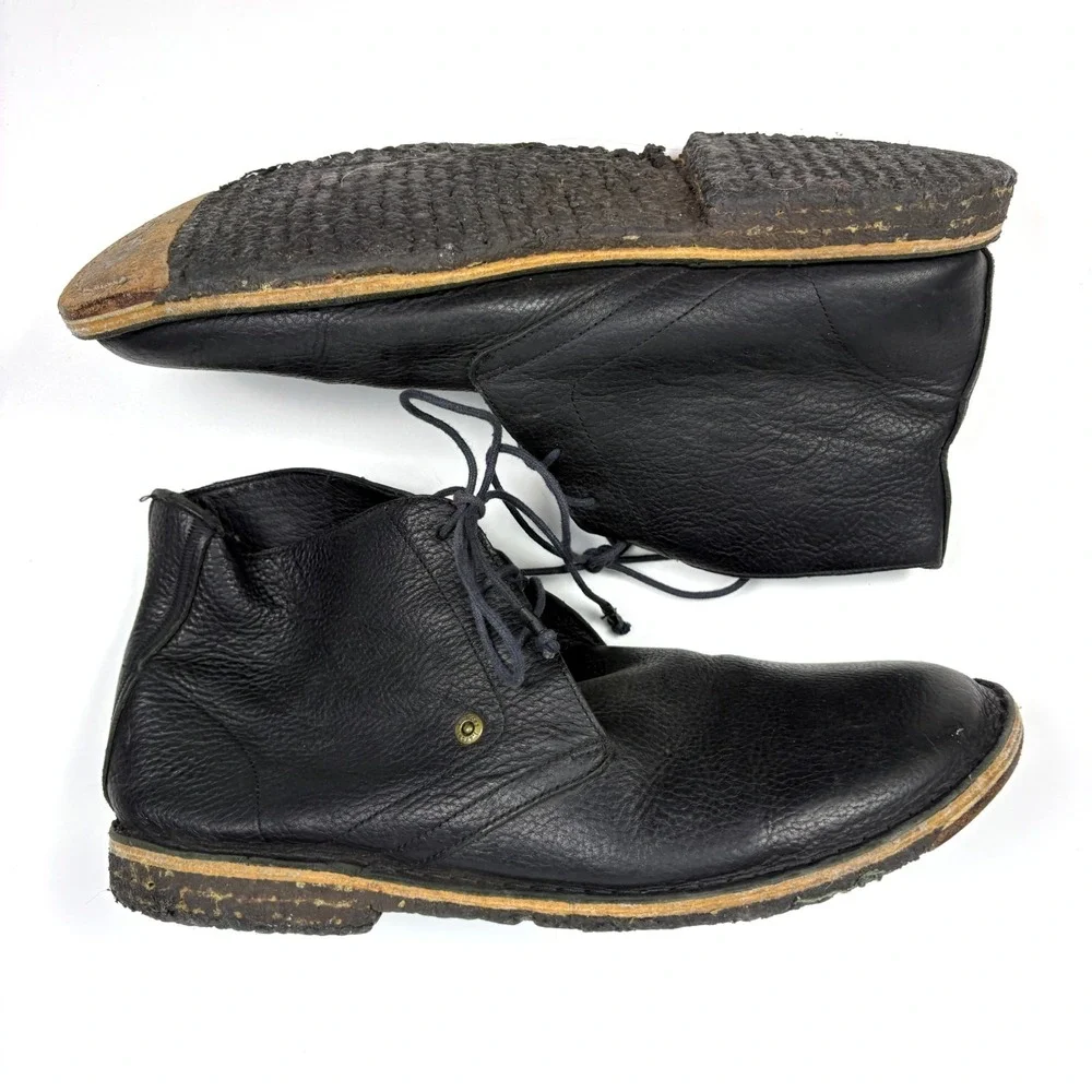 J Shoes Mohave 2 Chukka Boot Mens Sz 12 Black Pebbled Leather Soft Hipster *READ